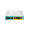 Mikrotik Wired Ethernet Router RB960PGS, hEX PoE, CPU 800MHz, 128MB RAM, 16MB, 1xSFP, 5xGigabit LAN, 1xUSB, Power Output On ports 2-5, Ourput: 1A max per port; 2A max total, RouterOS L4 | hEX PoE Router | RB960PGS | No Wi-Fi | 10/100/1000 Mbit/s | Ethernet LAN (RJ-45) ports 5 | Mesh Support No | MU-MiMO No | No mobile broadband | 1xUSB | 12 month(s)