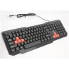 Super power Keyboard KB-2020 with silk printing and red caps standard, wired, Keyboard layout EN/RU, black, USB