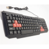 Super power Keyboard KB-2020 with silk printing and red caps standard, wired, Keyboard layout EN/RU, black, USB