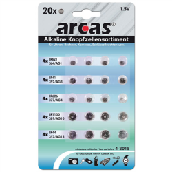 Arcas | AG Set 4xAG1, 4xAG3, 4xAG4, 4xAG10, 4xAG13 | Alkaline Buttoncell | 20 pc(s) | 12752000