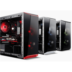 Cooler Master MasterBox Lite 3.1 TG with DarkMirror Front Panel, Side window, Black + three custom Trim Colors (Black, Silver, Red; included in the box), Micro ATX, Power supply included No | MCW-L3S3-KGNN-00