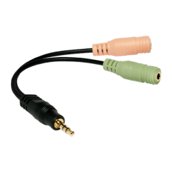 Logilink | Audio jack adapter, 4-pin, 3.5 mm stereo male to 2x 3.5mm female | 0.15 m | CA0021