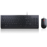 Lenovo | Black | Essential | Essential Wired Keyboard and Mouse Combo - US English with Euro symbol | Keyboard and Mouse Set | Wired | Mouse included | US | Black | USB | English | Numeric keypad