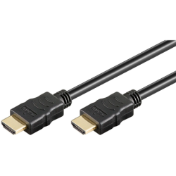 Goobay, 38514, HDMI to HDMI cable, 0,5 m. Goobay High-speed HDMI cable with Ethernet, gold-plated HDMI to HDMI, 0.5 m