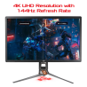 Asus ROG SWIFT Gaming LCD PG27UQ 27 ", IPS, 4K UHD, 3840 x 2160 pixels, 4 ms, 600 cd/m², Black, Overclockable 144Hz, G-SYNC HDR, Quantum-dot , IPS, Aura Sync
