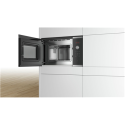 Bosch Microwave Oven BFL523MS0 20 L, Retractable, Rotary knob, Touch Control, 800 W, Stainless steel/ black, Built-in, Defrost function