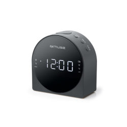 Muse Dual Alarm Clock radio PLL M-185CR Black AUX in