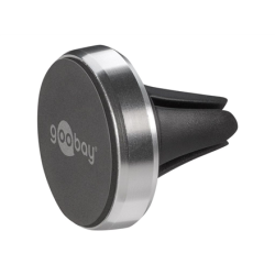 Goobay | Magnetic mount Metal Slim Design for smartphones (35mm) | 38685 | Black/Silver | Magnetic holder is suitable for almost every smartphone; Quick-Snap assembly technology for quick and easy use; Smart and almost invisible fastening option on the car's ventilation shaft; Is also perfect as a table stand for the smartphone