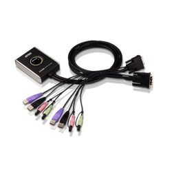 Aten 2-Port USB DVI/Audio Cable KVM Switch with Remote Port Selector | CS682-AT