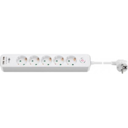 Goobay | 5-way power strip with switch and 2 USB ports 1.5 m | Sockets quantity 5 | 41265