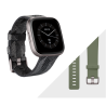 Fitbit Versa 2 Smart watch, NFC, OLED, Touchscreen, Heart rate monitor, Activity monitoring 24/7, Waterproof, Bluetooth, Wi-Fi, Smoke Woven Band/Mist Grey Aluminum Case