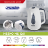 Mesko Kettle MS 1261 Electric, 2200 W, 1.7 L, Plastic, White, 360° rotational base