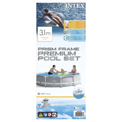 Intex Prism Frame Premium Pool with Filter Pump Grey, Age 6+, 305x76  cm | 26702NP