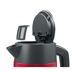 Bosch Kettle DesignLine TWK4P434 Electric, 2400 W, 1.7 L, Stainless steel, 360° rotational base, Red/Black