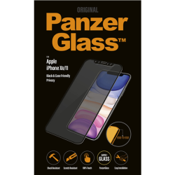 PanzerGlass | P2665 | Screen protector | Apple | iPhone Xr/11 | Tempered glass | Black | Confidentiality filter; Full frame coverage; Anti-shatter film (holds the glass together and protects against glass shards in case of breakage); Case Friendly – compatible with all Cases; Anti-glare coating (reduces light reflection); Blue light reduction; Easy Installation with full adhesive; Oleophobic layer (anti-bacterial + anti-fingerprint); 100% touch p