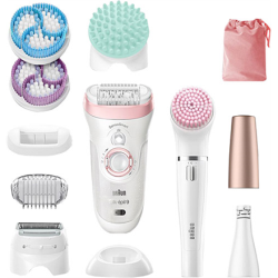 Braun Epilator Silk-épil Beauty Set 9 9/985 BS Operating time (max) 50 min Bulb lifetime (flashes) Not applicable Number of power levels 2 Wet & Dry White/Rose | 9-985 BS