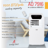 Adler Air conditioner AD 7916 Number of speeds 2, Fan function, White, 9000 BTU/h