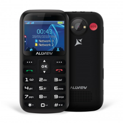 Allview D2 Senior Black, 2.31 ", TFT, 240 x 320 pixels, Dual SIM, Bluetooth, 3.0, Built-in camera, Main camera 1.3 MP, 1400 mAh | D2SENIOR