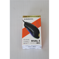 SALE OUT. SteelSeries Rival 3 Gaming Mouse, Wired, Black SteelSeries Optical, RGB LED light, Black, DAMAGED PACKAGING, Gaming Mouse, 1000 Hz | 62513SO