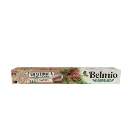 Belmoca Belmio Sleeve BIO/Single Origine Guatemala Coffee Capsules for Nespresso coffee machines, 10 aluminum capsules, Coffee strength 6/12 | BLIO31361