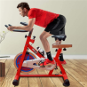 WNQ F1-318M1 Home Use Spin Bike, 8 Gear, Friction mechanism, 110 kg, Chain Driven, Bright Red, LCD display