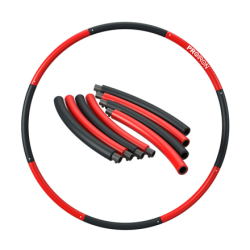 PROIRON Fitness Hula Hoop 1.8 kg, Black/Red, 73 - 98 cm wide, 8 sections | PRO-HLQ01-1