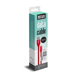ColorWay Type-C Data Cable USB 2.0, Fast and safe charging; Stable data transmission, Red, 1 m | CW-CBUC003-RD