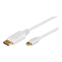 Goobay | White | Mini DisplayPort plug | DisplayPort plug | Mini DisplayPort adapter cable 1.2 | 1 m | Gold-Plated connectors | 52858