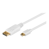 Goobay | White | Mini DisplayPort plug | DisplayPort plug | Mini DisplayPort adapter cable 1.2 | 1 m | Gold-Plated connectors