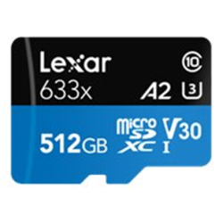 Lexar | High-Performance 633x | UHS-I | 512 GB | MicroSDXC | Flash memory class 10 | LSDMI512BB633A