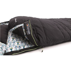 Outwell Camper Lux R, Sleeping Bag - Right Zipper, 235 x 90 cm,  YKK 2-way L-shape open-end with auto lock, Black | 230350