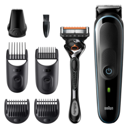 Braun All-in-one Hair Trimmer MGK5245 Cordless, Number of length steps 13, Black/Blue