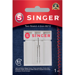 Singer Twin Stretch Needle, Decorative, 4.0 80/12 1PK | 250055603