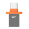 Silicon Power USB-A and USB-C Flash Drive Mobile C21 16 GB, USB Type-C/Type-A 3.2 Gen 1 (USB 3.1, USB 3.0, USB 2.0 compatible), Grey/Orange