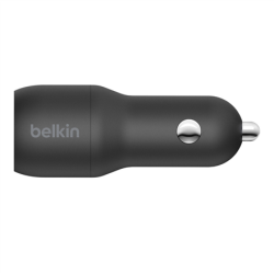 Belkin Dual USB-A Car Charger 24W + USB-A to Lightning Cable BOOST CHARGE Black | CCD001bt1MBK