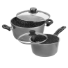 Stoneline Cooking Pot Set of 4 14461 2+2.5 L 18/20 cm Aluminium Anthracite Dishwasher proof Lid included