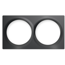 Fibaro Double Cover Plate, Black | FG-Wx-PP-0003-8