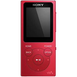Sony Walkman NW-E394B MP3 Player, 8GB, Red | NWE394LR.CEW