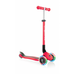 Globber Primo Foldable Lights Scooter, Red | 4100301-0418