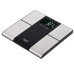 Adler Bathroom scale with analyzer AD 8165	 Maximum weight (capacity) 225 kg, Accuracy 100 g, Body Mass Index (BMI) measuring, Stainless steel/Black