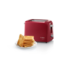 Bosch CompactClass Toaster TAT3A014  Power 980 W, Number of slots 2, Housing material Plastic, Red