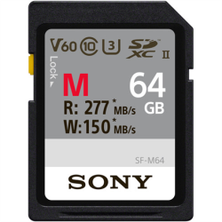 Sony | 64GB SF-M Series SDXC Class10 UHS-II U3 V60 Tough Memory Card | 64 GB | SDXC | Flash memory class 10 | SFM64T.SYM