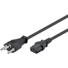 Goobay | Power supply cord, Switzerland | 93617 | Black Swiss male (type J, SEV 1011) | Device socket C13 (IEC connection)