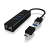Raidsonic | 4 Port Hub with USB 3.0 Type-A, Type-C, Gigabit LAN | Icy Box IB-HUB1419-LAN