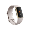 Fitbit Charge 5 Fitness tracker GPS (satellite) AMOLED Aluminium, Glass, Resin Touchscreen Activity monitoring 24/7 Waterproof Bluetooth Lunar White/Soft Gold