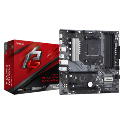 ASRock | A520M PHANTOM GAMING 4 | Processor family AMD | Processor socket AM4 | DDR4 DIMM | Memory slots 4 | Supported hard disk drive interfaces 	SATA, M.2 | Number of SATA connectors 4 | Chipset AMD A520 | Micro ATX