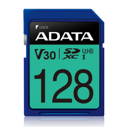 ADATA Premier Pro UHS-I SDXC, 128 GB, Flash memory class 10, U3, V30, 85 MB/s, 100 MB/s | ASDX128GUI3V30S-R