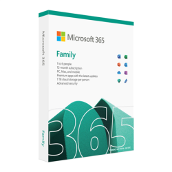 Programa biurui Microsoft 365 Family, iki šešių žmonių, vieniem metam, anglų kalba, BOX versija, FFP | 6GQ-01556