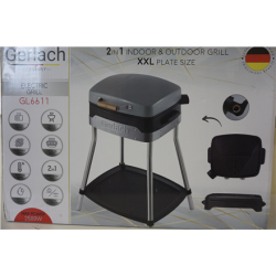 SALE OUT. Gerlach GL 6611 Electric Grill, Power 2000 W, Non-stick coating, Black/Grey Gerlach GL 6611 Electric Grill, 2500 W, Black/Grey, NO POWER CORD,NO HANDLES | GL 6611SO