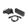 Natec USB 3.0 HUB, Mantis 2, 4-Port, On/Off with AC Adapter | Natec 4 Port Hub With USB 3.0 | Mantis NHU-1557 | m | Black